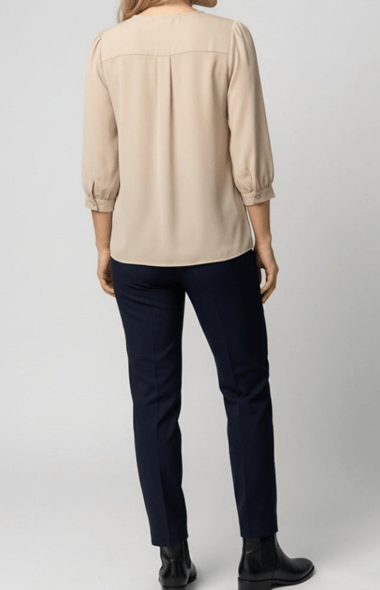 LUMASILK – Elegant Satin Blouse Pleated Design Chic Versatile Fit