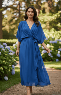 CHIFFONÉA – Elegant lightweight chiffon midi dress for women