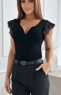 PURELACE – Elegant Lace Top Heart Neckline Soft Versatile Design
