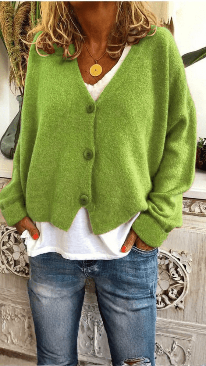 VARENA - Soft Knit Button Cardigan