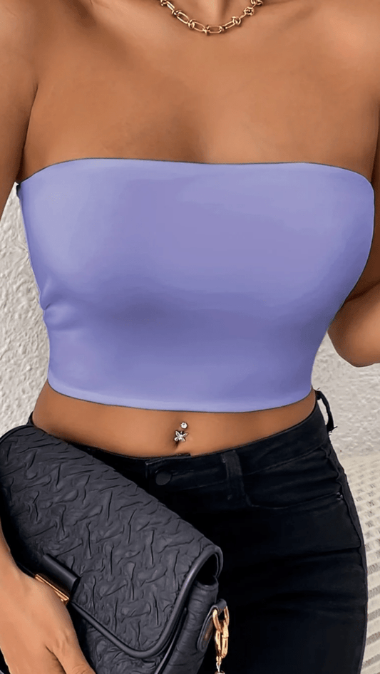 LUNARÉA - Women’s Strapless Bandeau Crop Top