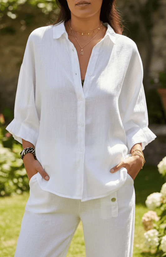 VIVIDLUXE – Chic Cropped Satin Blouse Puff Sleeves Versatile Boxy Fit