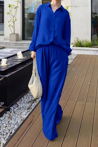 CANDACE – Plus Size Women’s Linen Long Sleeve Pant Set