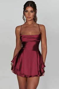 SOLANA - Elegant Backless Halter Neck Dress
