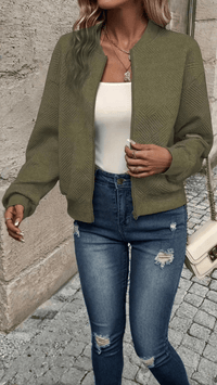 LUMIÈRA - Textured Zip Cardigan