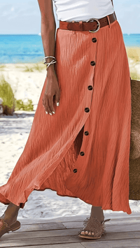 SERAPHINE - Button Front Flow Midi Skirt