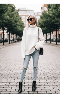 WARMÉE – Cozy Oversized Chunky Knit Turtleneck Sweater for Relaxed Winter Style
