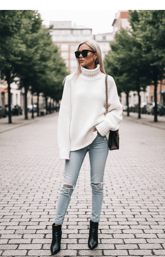 WARMÉE – Cozy Oversized Chunky Knit Turtleneck Sweater for Relaxed Winter Style
