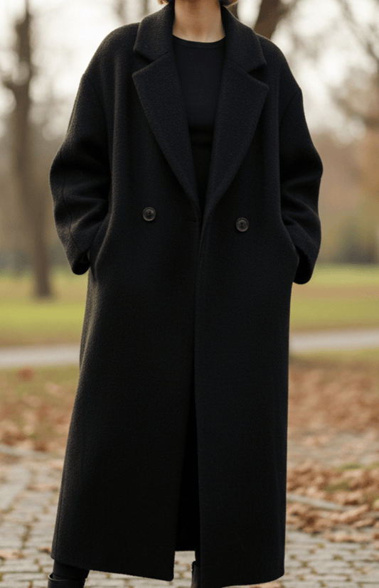 SNOWÉRA – Women’s Oversized Winter Coat, Classic Double-Breasted Look