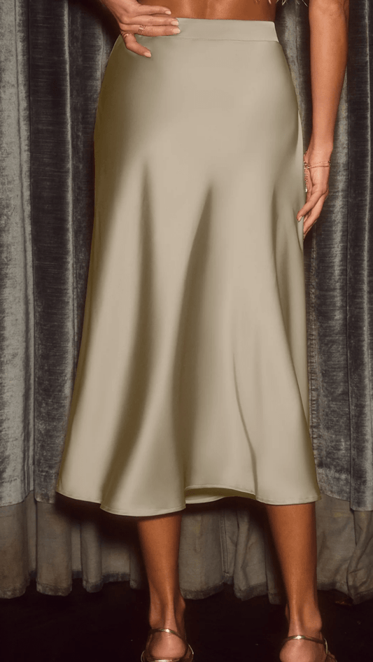 ELVÉRA - Satin Flow Midi Skirt