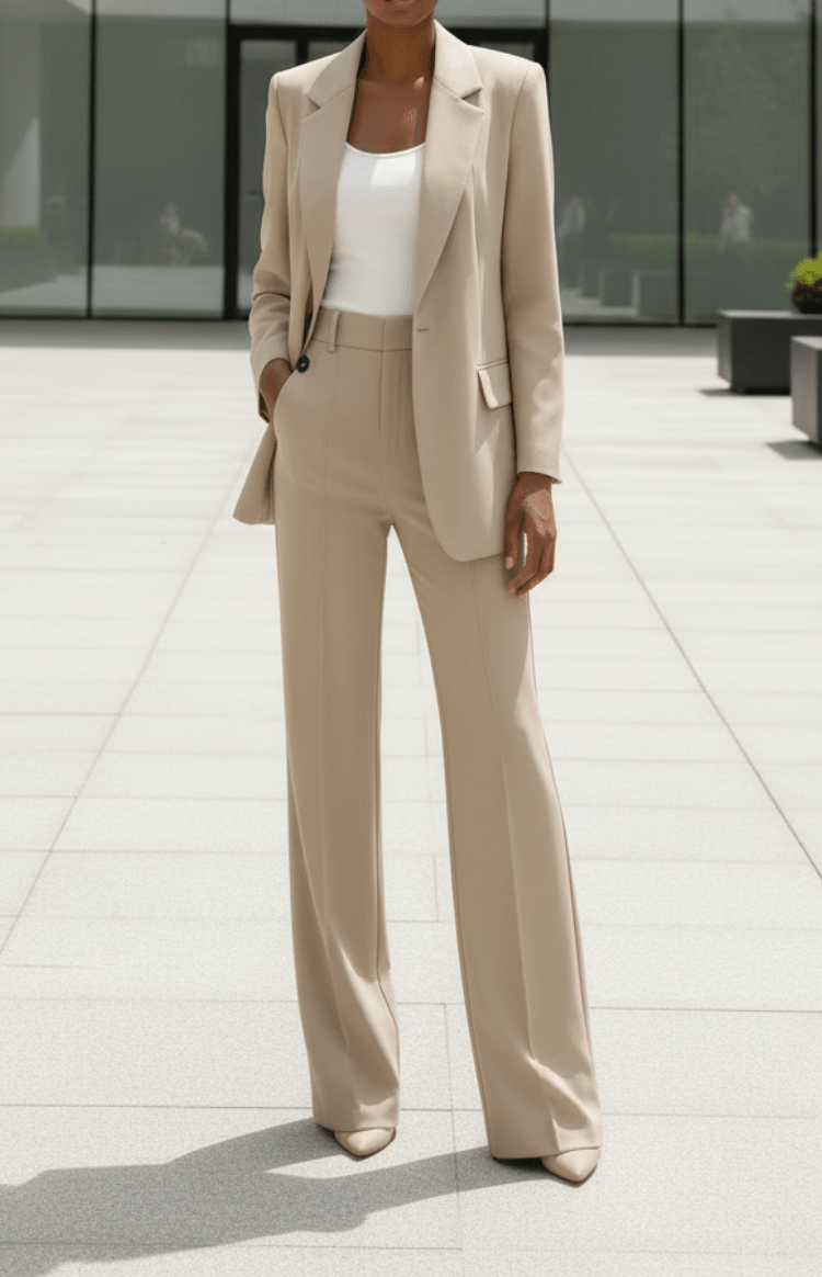 VOGUEELITE – Sophisticated Women's Suit Set Tailored Blazer and Trouser for Office