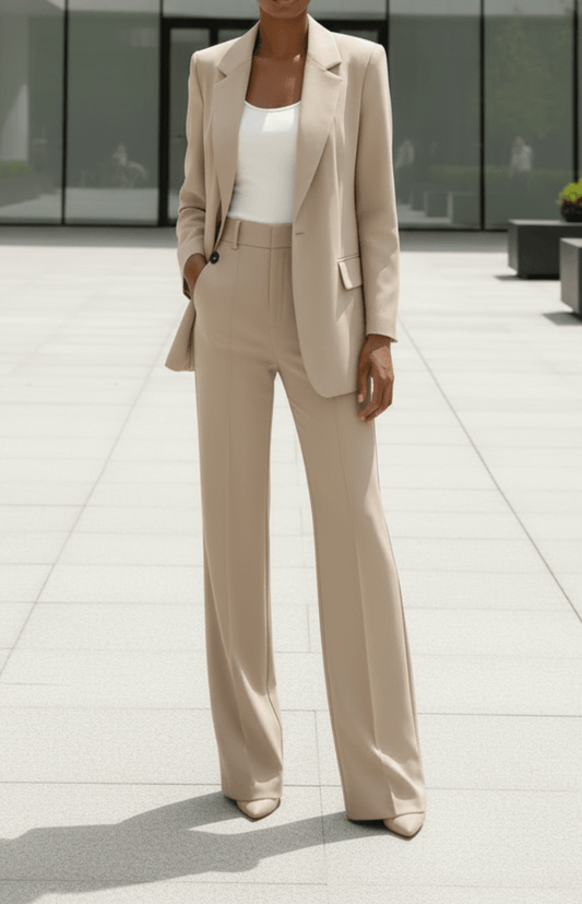 VOGUEELITE – Sophisticated Women's Suit Set Tailored Blazer and Trouser for Office