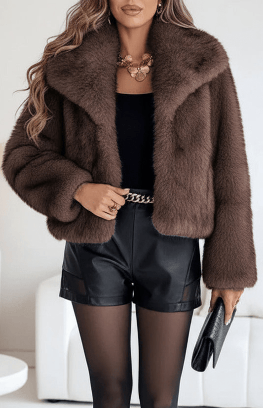 IVELLA – Women’s Faux Fur Jacket with Laid-Back Chic Appeal