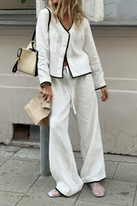 GIULIA – Modern Contrast Linen Co-Ord