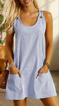 SORELIA - Women’s Striped A-Line Knee-Length Summer Dress