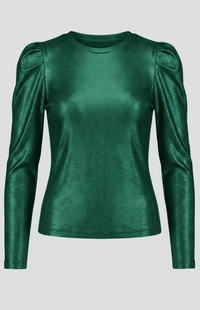 SHIMMERIA – Elegant Sparkling Evening Top with Dramatic Sleeves