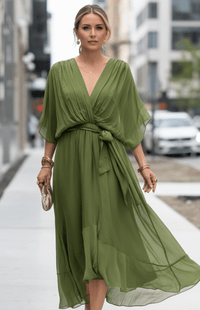 CHIFFONÉA – Elegant lightweight chiffon midi dress for women