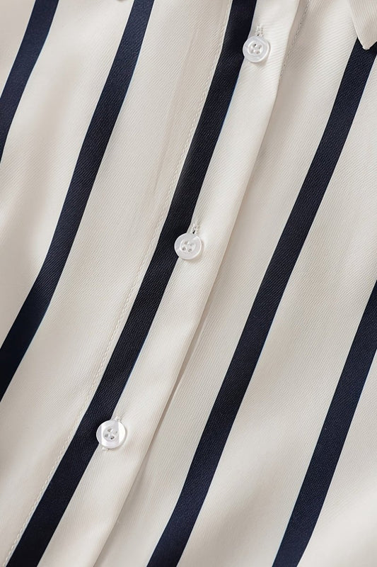 BLAKELY – Spring Stripe Shirt & Pleated Skirt Duo