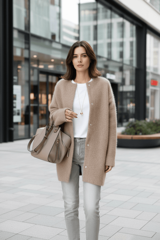 VALÉN – Women’s Soft Tailored Knit Cardigan with Open Front