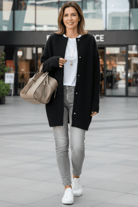 VALÉN – Women’s Soft Tailored Knit Cardigan with Open Front