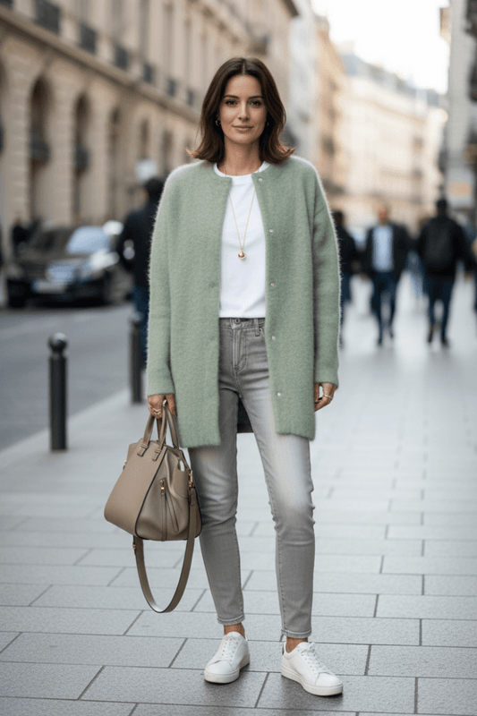 VALÉN – Women’s Soft Tailored Knit Cardigan with Open Front