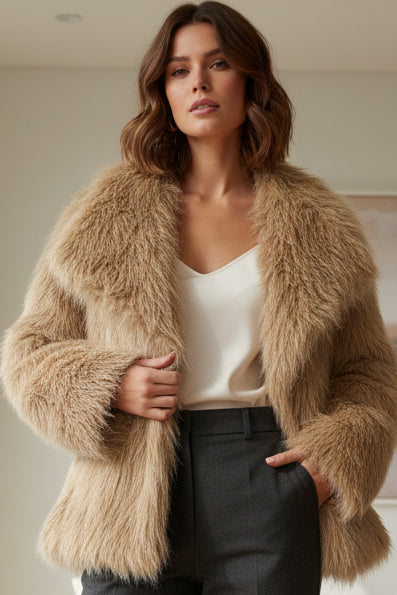 Anna - Women's Relaxed Fit Faux Fur Jacket for Chic Everyday Elegance 8