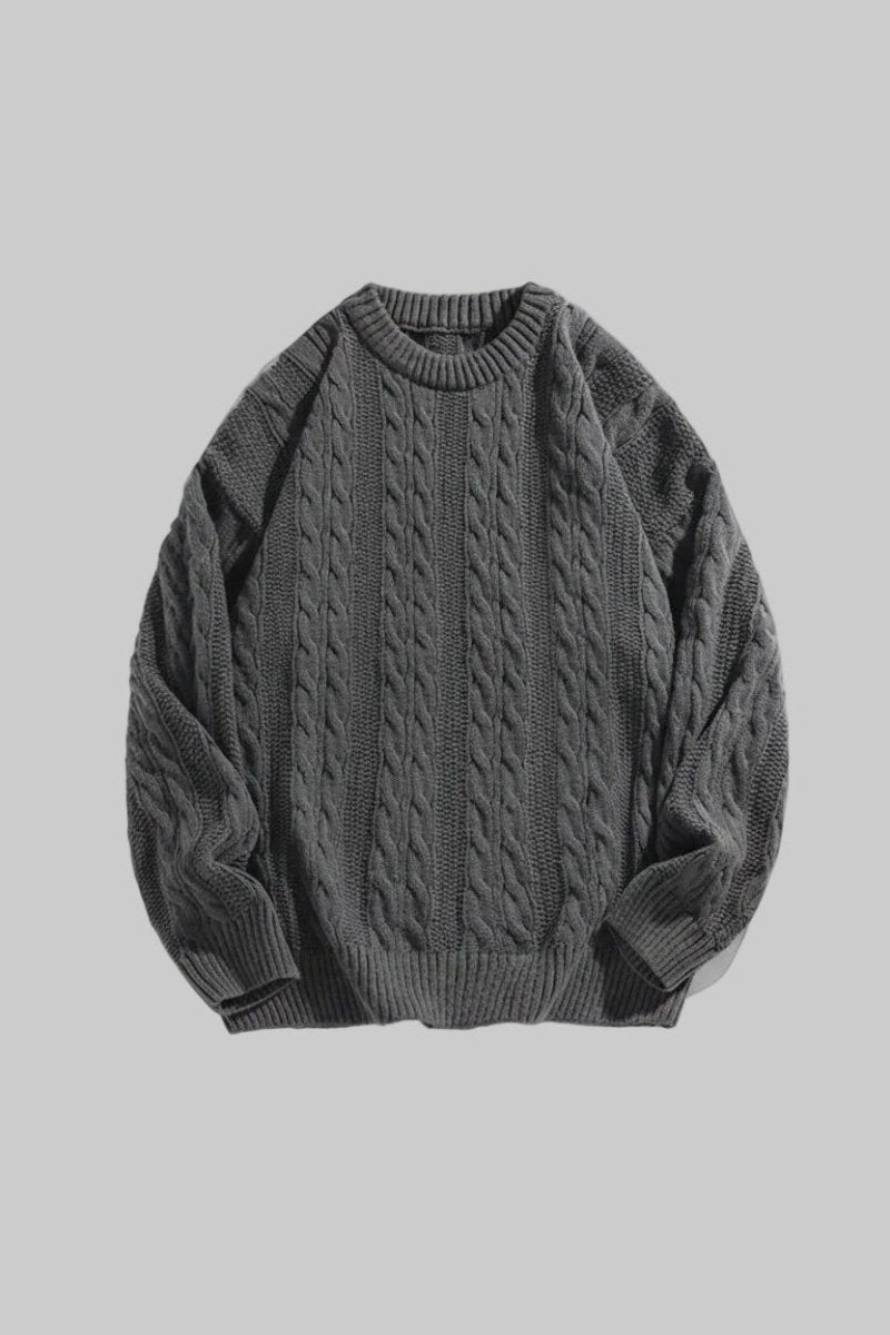 Arbury Oversized Cable Knit Sweater with Textured Design and Ribbed Neckline 3