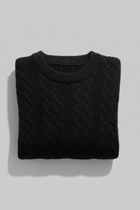 Arbury Oversized Cable Knit Sweater with Textured Design and Ribbed Neckline 4