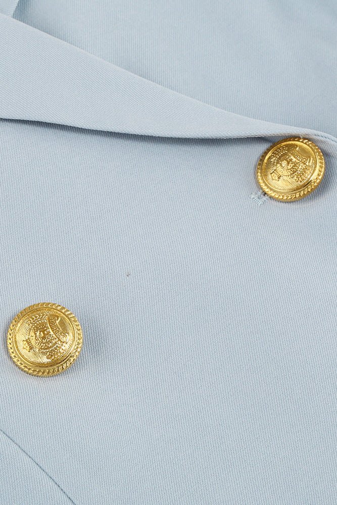 Ariella - Cape Blazer Mini Dress with Belt & Gold Button Detail