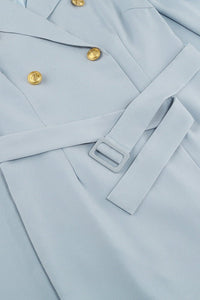 Ariella - Cape Blazer Mini Dress with Belt & Gold Button Detail