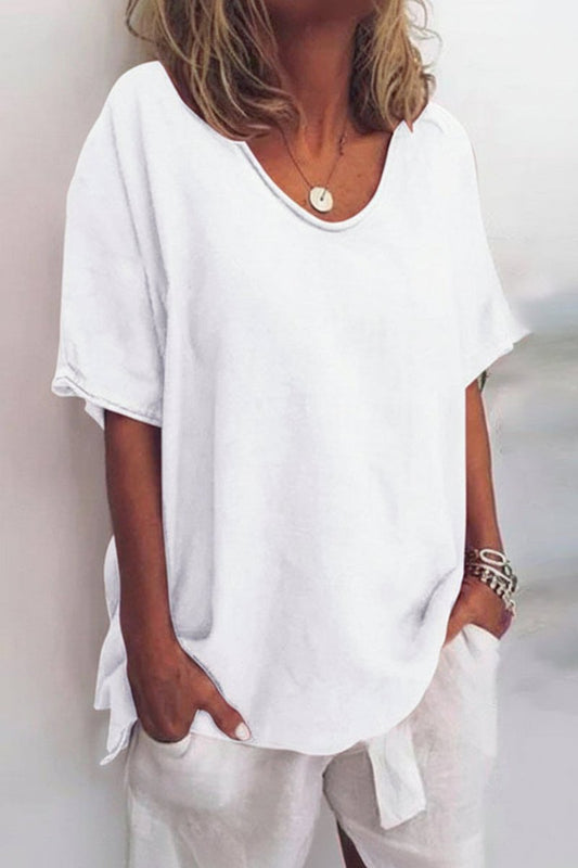 Beatrice - Women's Relaxed V-Neck Blouse in Lightweight Fabric for Summer Comfort 2