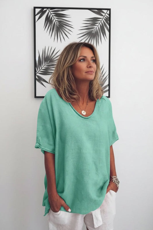 Beatrice - Women's Relaxed V-Neck Blouse in Lightweight Fabric for Summer Comfort 5