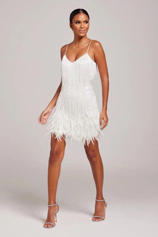 Brielle - Women's Cocktail Dress with Fringe Detail for Summer Parties 1