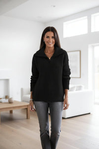 KNITORA – Women’s Ribbed Zip-Up Sweater for Soft Everyday Comfort