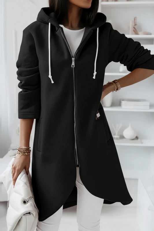 Casual Long Zip Hoodie for Women - Comfortable Autumn Sweatshirt 3