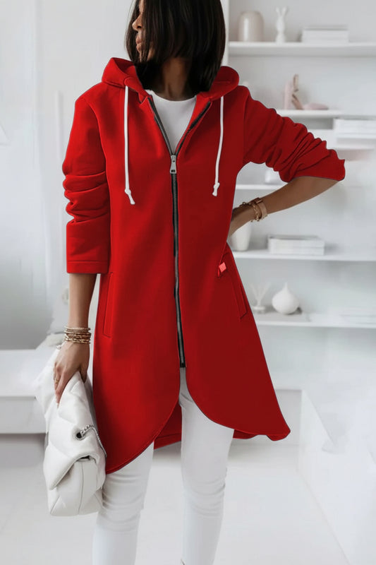 Casual Long Zip Hoodie for Women - Comfortable Autumn Sweatshirt 4