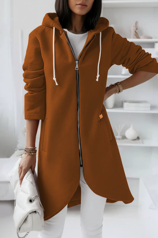 EASEZIP – Long Zip Hoodie for Women with Relaxed Casual Comfort