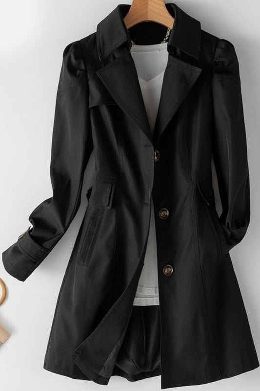 Chamora Women's Lightweight Black Trench Coat - Versatile Fashion Essential 1