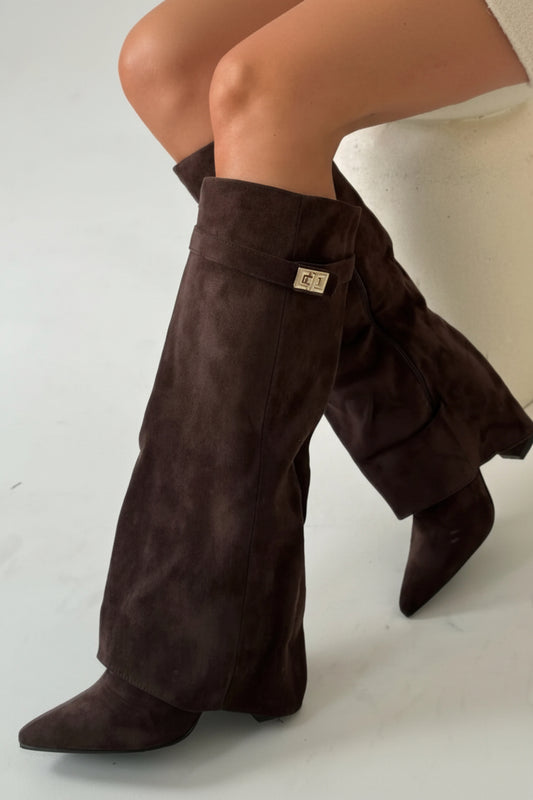 Charlotte - Women's Black Thigh-High Boots with Premium Leather and Stylish Buckle 9