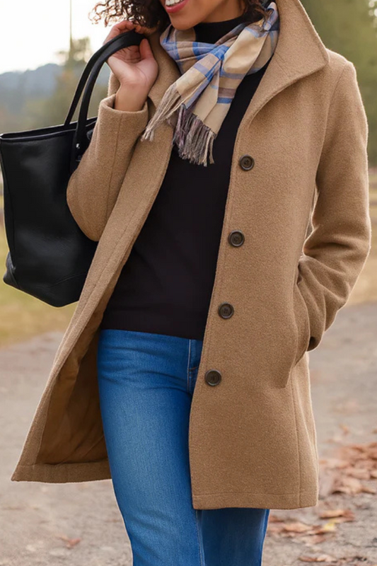 Charlotte Classic Buttoned Winter Coat for Women - Timeless, Comfortable Fit 0