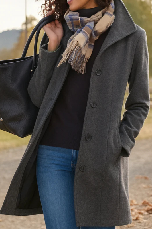 Charlotte Classic Buttoned Winter Coat for Women - Timeless, Comfortable Fit 3