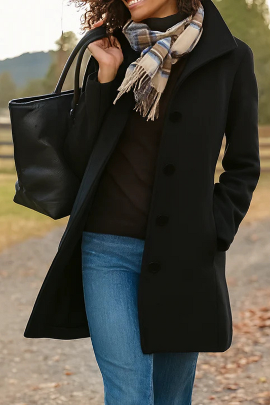 Charlotte Classic Buttoned Winter Coat for Women - Timeless, Comfortable Fit 4