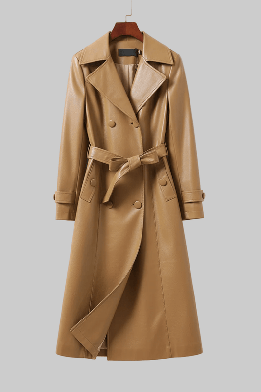 Chelsea - Women's Genuine Sheepskin Leather Trench Coat with Soft Lining 0