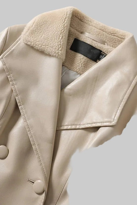 Chelsea - Women's Genuine Sheepskin Leather Trench Coat with Soft Lining 7