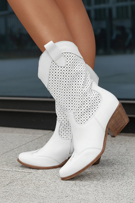 Chic Breathable Cowboy Boots with Side Zipper for Women - Stylish Comfort 0