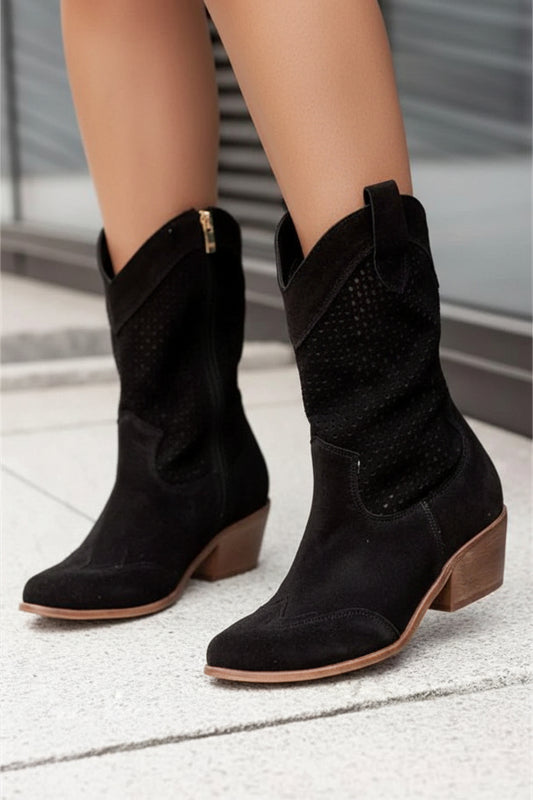 Chic Breathable Cowboy Boots with Side Zipper for Women - Stylish Comfort 3