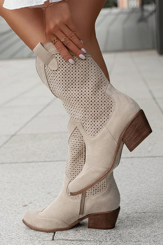 Chic Breathable Cowboy Boots with Side Zipper for Women - Stylish Comfort 4