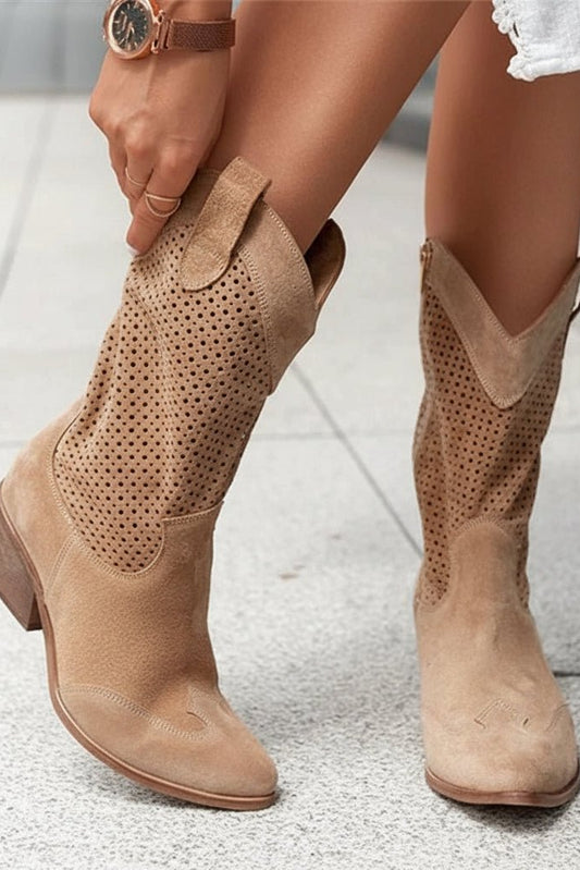 Chic Breathable Cowboy Boots with Side Zipper for Women - Stylish Comfort 5