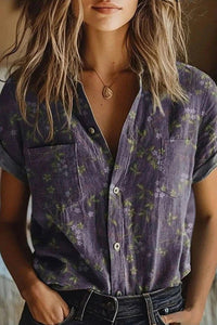 Nyla – Sleek Floral Vintage Blouse with Casual Silhouette and Presence