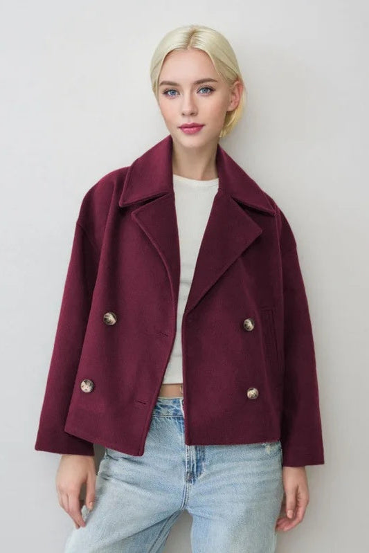 Chic Women's Jacket - Double-Breasted Short Trench for Everyday Style 4